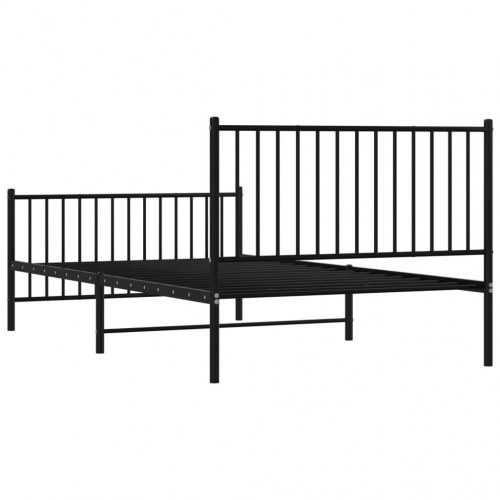 Sengeramme i metal med sengegavl og fodgærde 107×203 cm - sort