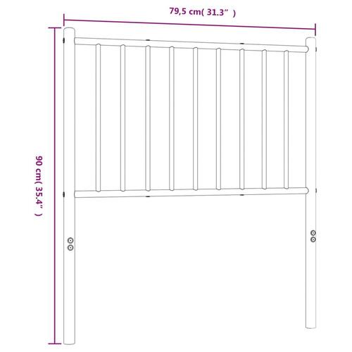 Sengegavl 75 cm metal sort