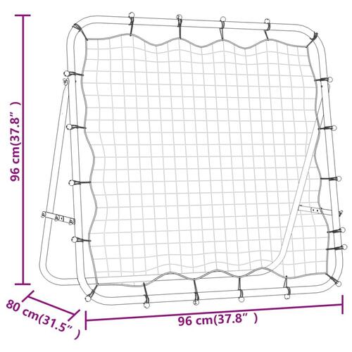 Justerbar foodbold-rebounder 96x80x96 cm stål og PE