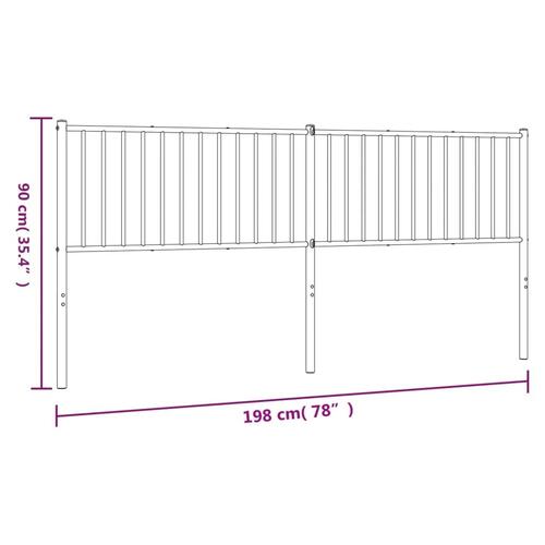 Sengegavl 193 cm metal sort