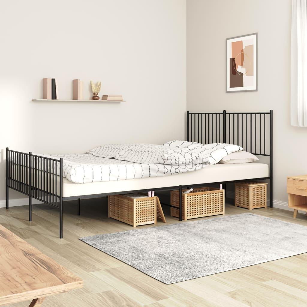 Sengeramme uden madras med fodgærde 160x200 cm sort