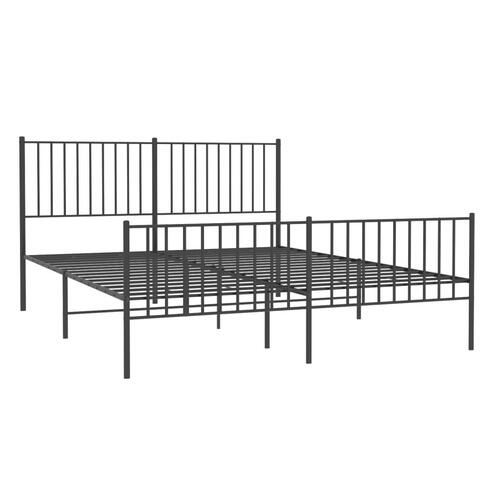 Sengeramme uden madras med fodgærde 160x200 cm sort