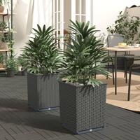 Plantekasser 2 stk. 30x30x37 cm polypropylen sort