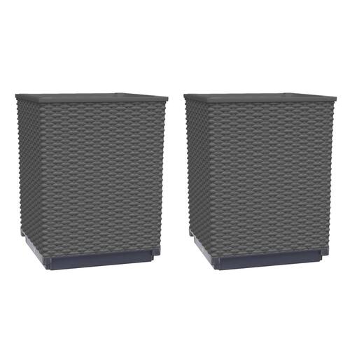 Plantekasser 2 stk. 30x30x37 cm polypropylen sort