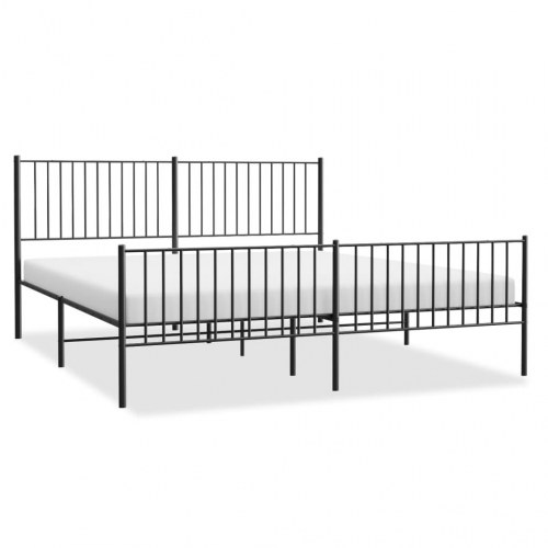 Sengeramme med gavl og fodgærde 183×213 cm - metal, sort