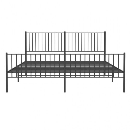 Sengeramme med gavl og fodgærde 183×213 cm - metal, sort