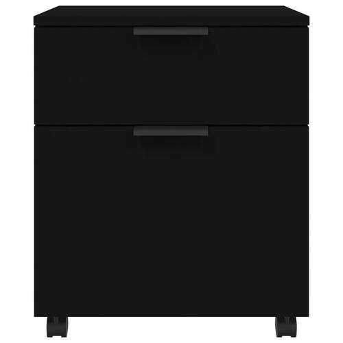 Arkivskab med hjul 45x38x54 cm konstrueret træ sort