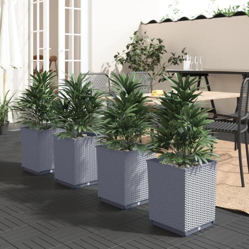 Plantekasser 4 stk. 30x30x37 cm polypropylen mørkegrå