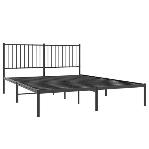 Sengeramme med sengegavl 160x200 cm metal sort