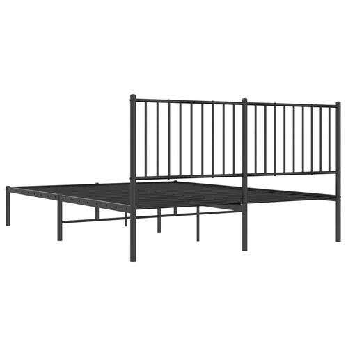 Sengeramme med sengegavl 160x200 cm metal sort