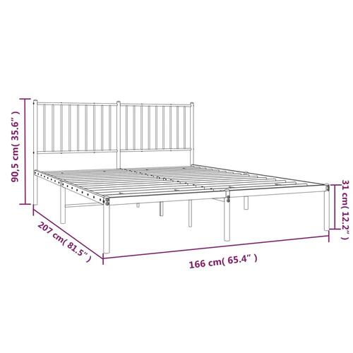 Sengeramme med sengegavl 160x200 cm metal sort