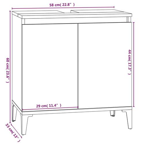 Underskab til håndvask 58x33x60 cm konstrueret træ sort