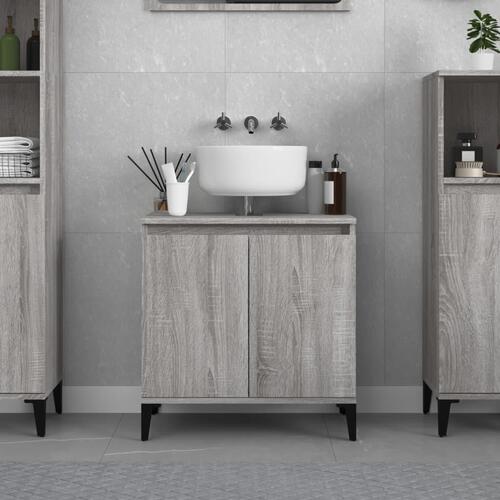 Skab til håndvask 58x33x60 cm konstrueret træ grå sonoma-eg