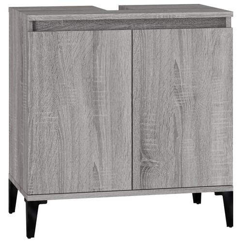 Skab til håndvask 58x33x60 cm konstrueret træ grå sonoma-eg