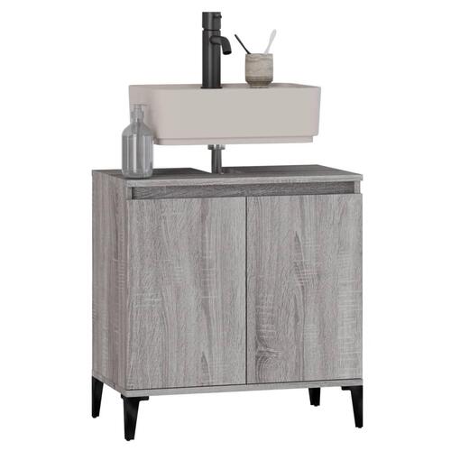 Skab til håndvask 58x33x60 cm konstrueret træ grå sonoma-eg