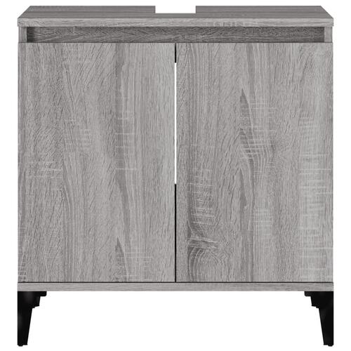 Skab til håndvask 58x33x60 cm konstrueret træ grå sonoma-eg
