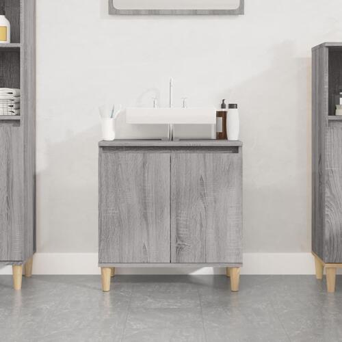 Skab til håndvask 58x33x60 cm konstrueret træ grå sonoma-eg