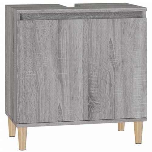 Skab til håndvask 58x33x60 cm konstrueret træ grå sonoma-eg