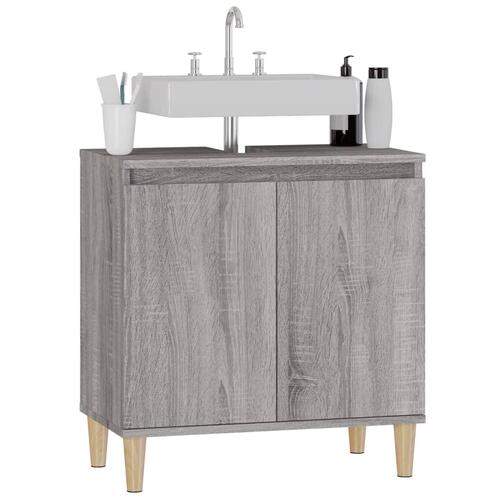 Skab til håndvask 58x33x60 cm konstrueret træ grå sonoma-eg