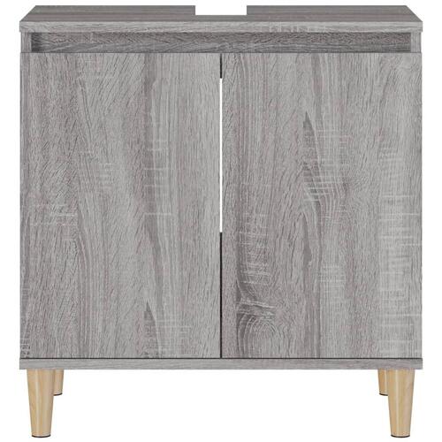 Skab til håndvask 58x33x60 cm konstrueret træ grå sonoma-eg