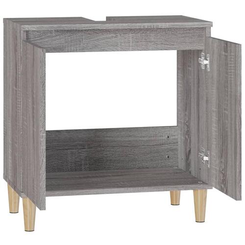 Skab til håndvask 58x33x60 cm konstrueret træ grå sonoma-eg