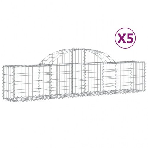 Buede gabionkurve - 5 stk. 200×30×40/60 cm i galvaniseret jern