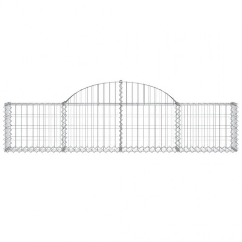 Buede gabionkurve - 2 stk. 200×30×40/60 cm i galvaniseret jern