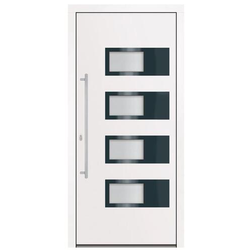 Hoveddør 100x210 cm aluminium og PVC hvid
