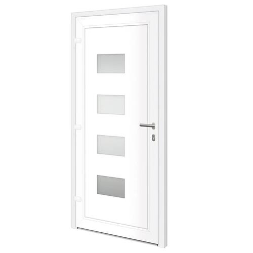 Hoveddør 100x210 cm aluminium og PVC hvid