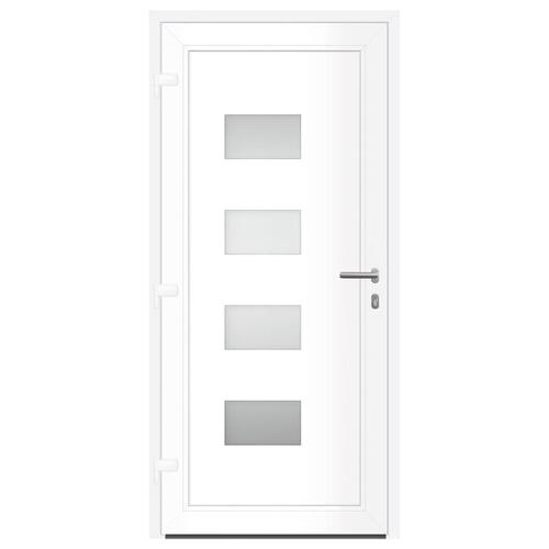 Hoveddør 100x210 cm aluminium og PVC hvid