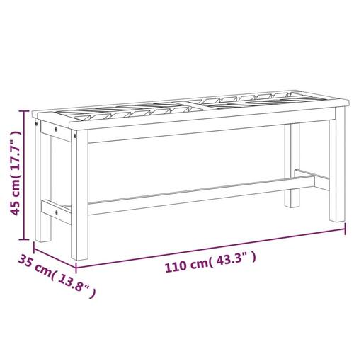 Havebænk 110 cm massivt akacietræ