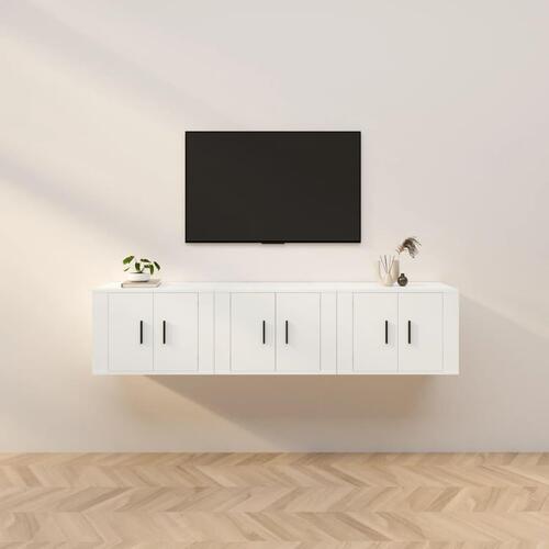 Væghængte tv-skabe 3 stk. 57x34,5x40 cm hvid
