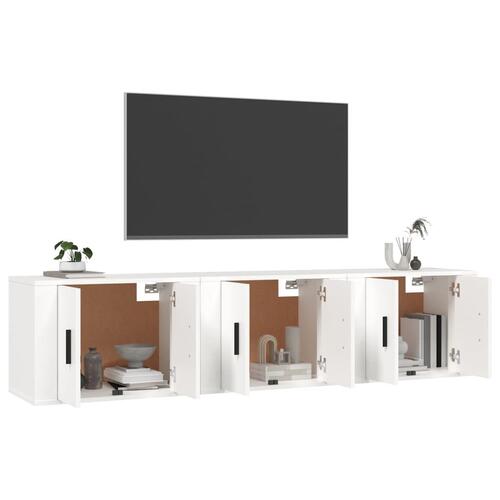 Væghængte tv-skabe 3 stk. 57x34,5x40 cm hvid