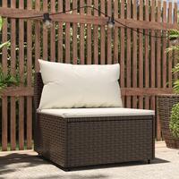 Midtermodul til havesofa med hynde polyrattan brun