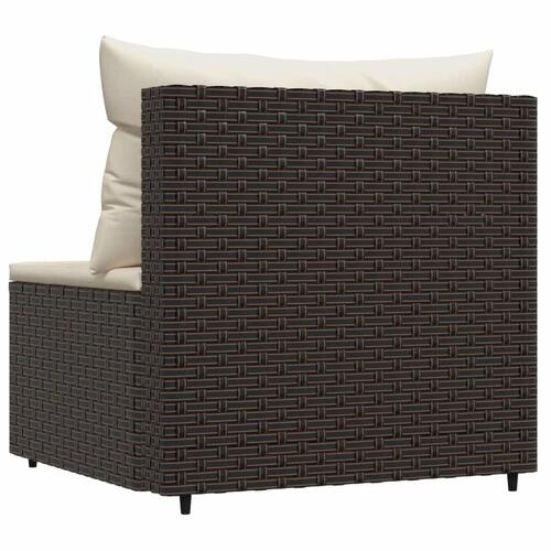 Midtermodul til havesofa med hynde polyrattan brun