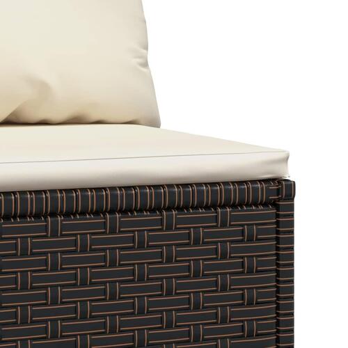 Midtermodul til havesofa med hynde polyrattan brun