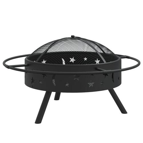 Bålfad med ildrager 70 cm XXL stål
