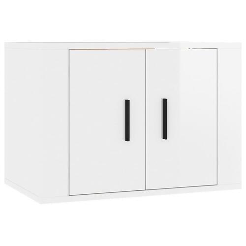 Væghængte tv-skabe 3 stk. 57x34,5x40 cm hvid højglans