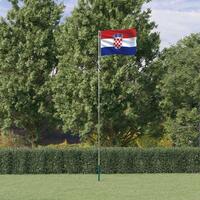 Kroatien flag og flagstang 5,55 m aluminium