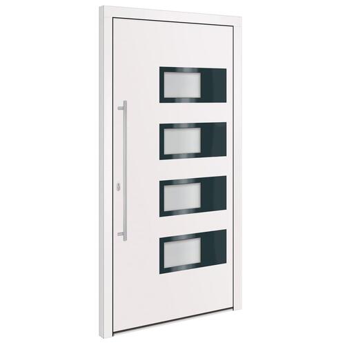 Hoveddør 110x210 cm aluminium og PVC hvid