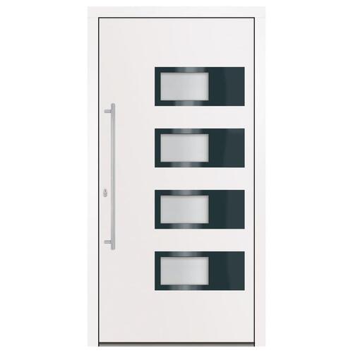 Hoveddør 110x210 cm aluminium og PVC hvid