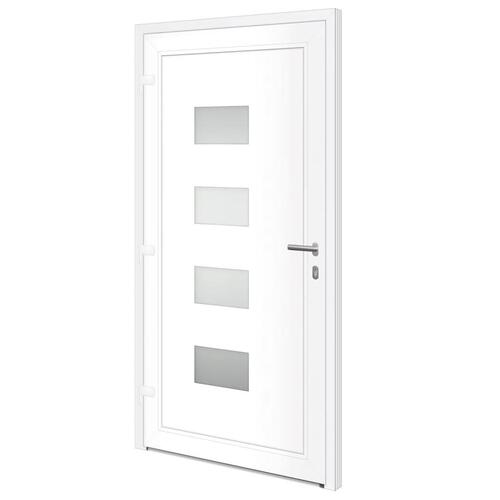 Hoveddør 110x210 cm aluminium og PVC hvid
