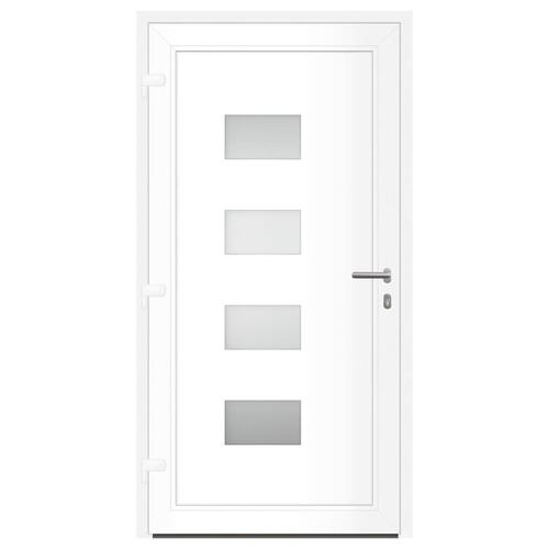 Hoveddør 110x210 cm aluminium og PVC hvid