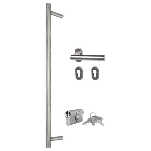 Hoveddør 110x210 cm aluminium og PVC hvid