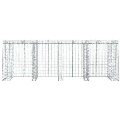 Gabionvæg til skraldespand 350x91x120 cm galvaniseret jern