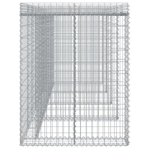 Gabionvæg til skraldespand 350x91x120 cm galvaniseret jern