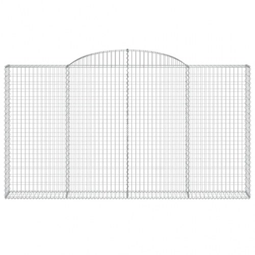 Buet gabionkurv 300×30×160/180 cm - galvaniseret jern