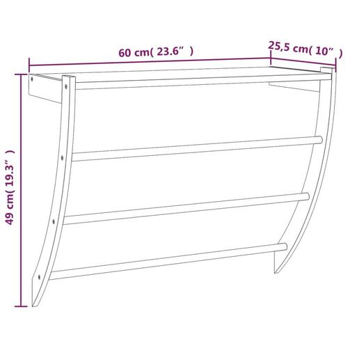 Håndklædeholder 60x25,5x49 cm massivt valnøddetræ