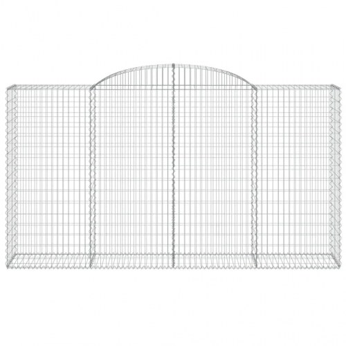 Buet gabionkurv 300 × 50 × 160/180 cm - galvaniseret jern