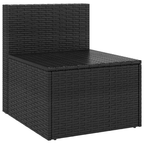 Midtermoduler til havesofa 2 stk. med hynder polyrattan sort